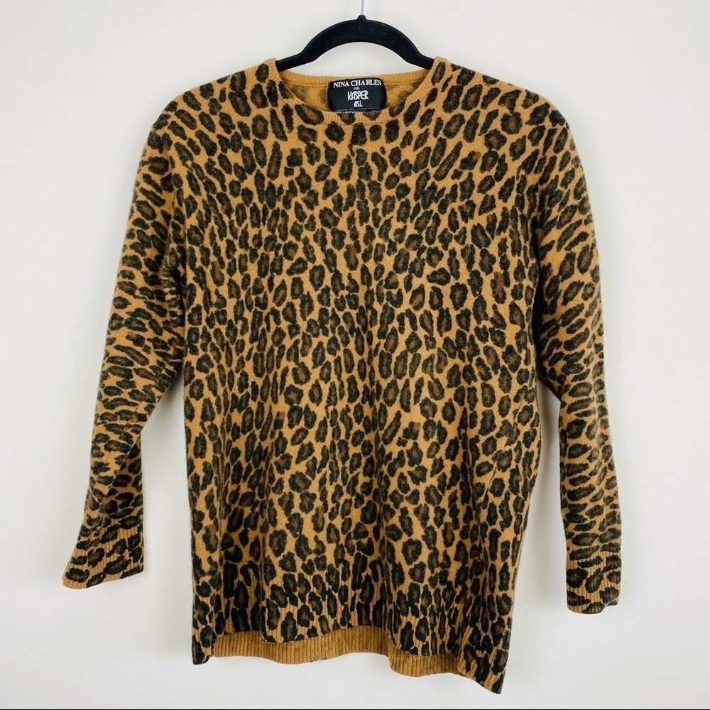 Vintage Animal Print Lambswool Angora‎ Sweater